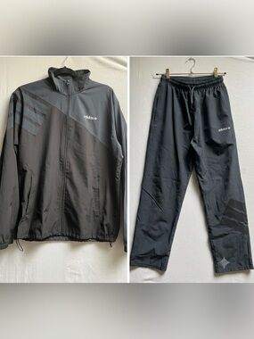 adidas Men's Black Track Suit Matching Jacket & Pants Set L